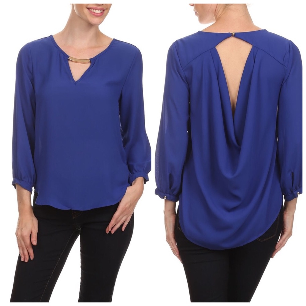 Top with gold medal front and draped back