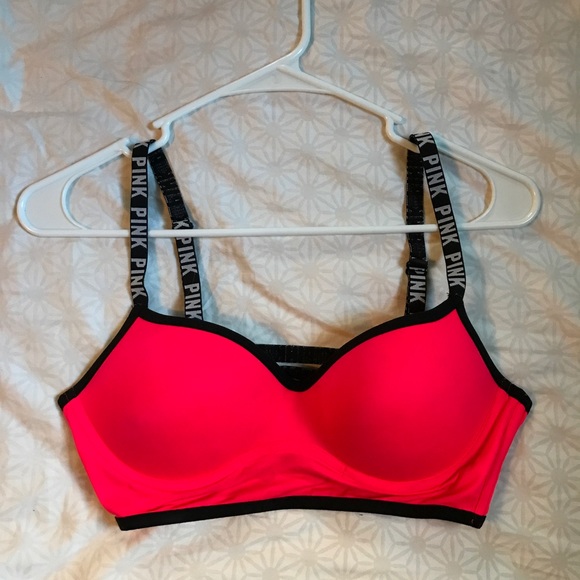 Bright pink PINK sports bra - Picture 1 of 3