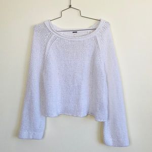 Free People Knit Crop Bell Sleeve Sweater