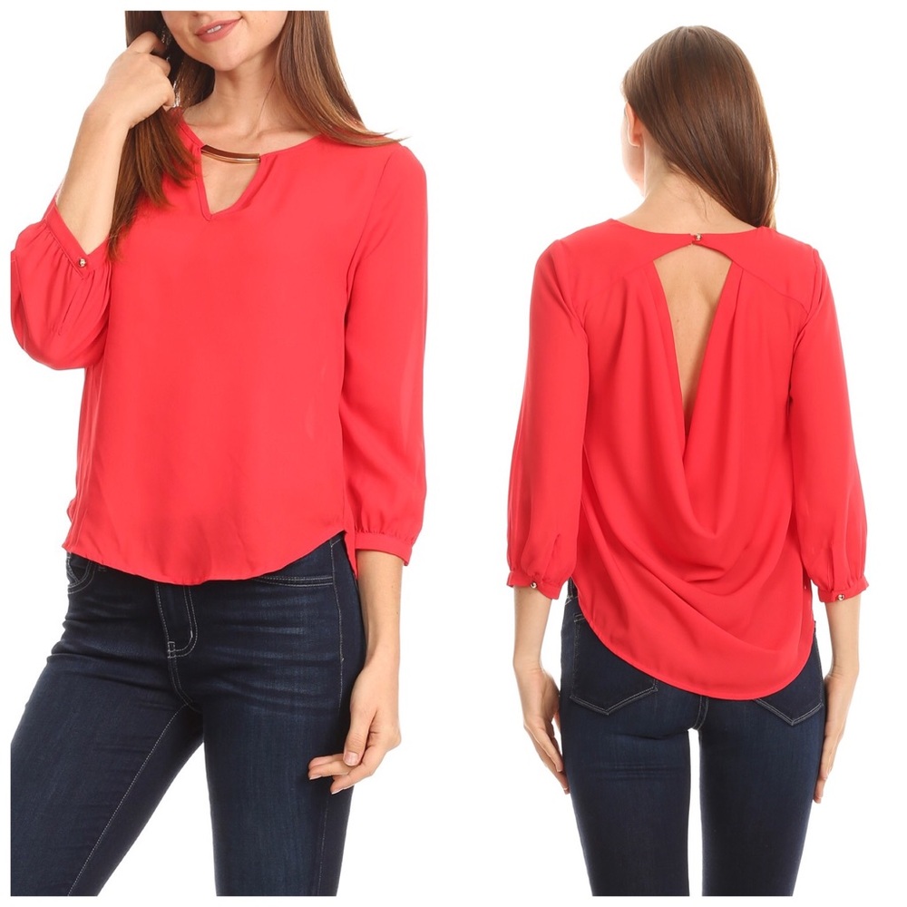 Top with gold medal front with draped neck