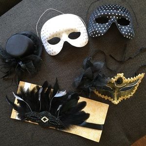 Halloween Mask, Hat & Hairpiece Bundle