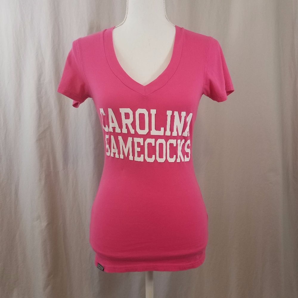 Pink South Carolina Gamecocks V-Neck Tee