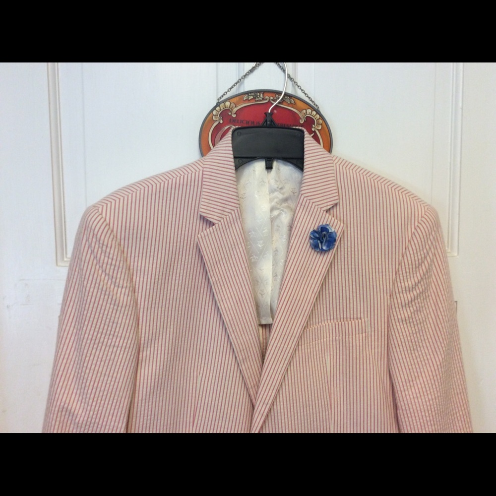 Original Penguin 🐧 Coral seersucker sport coat - Picture 6 of 8