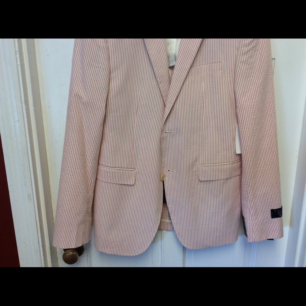 Original Penguin 🐧 Coral seersucker sport coat - Picture 7 of 8