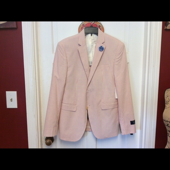 Original Penguin 🐧 Coral seersucker sport coat - Picture 5 of 8