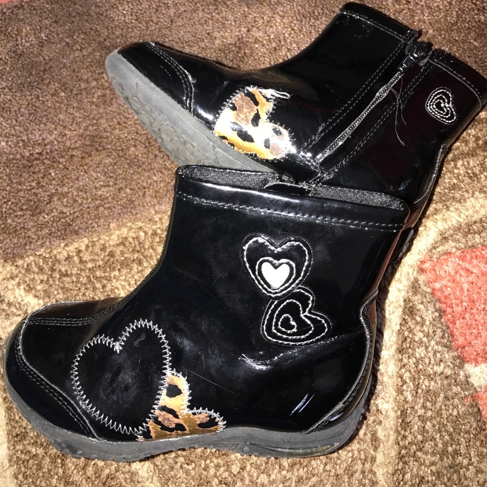 Toddler girl patent leather booties
