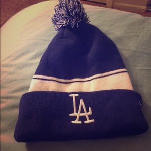 LA Dodgers beanie with Pom
