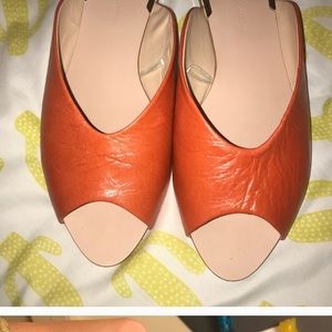 Zara orange slip on sandal