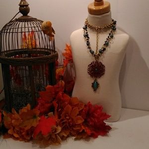 Very ornate light weight long necklace