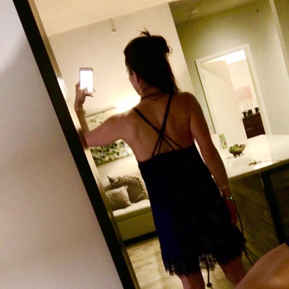 Navy lace dress