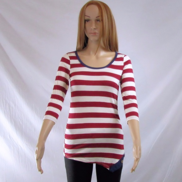 Twenty Second Three-Quarter Sleeve Stripe Tunic To - Picture 2 of 5