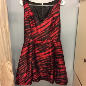 French Connection dress, red/black