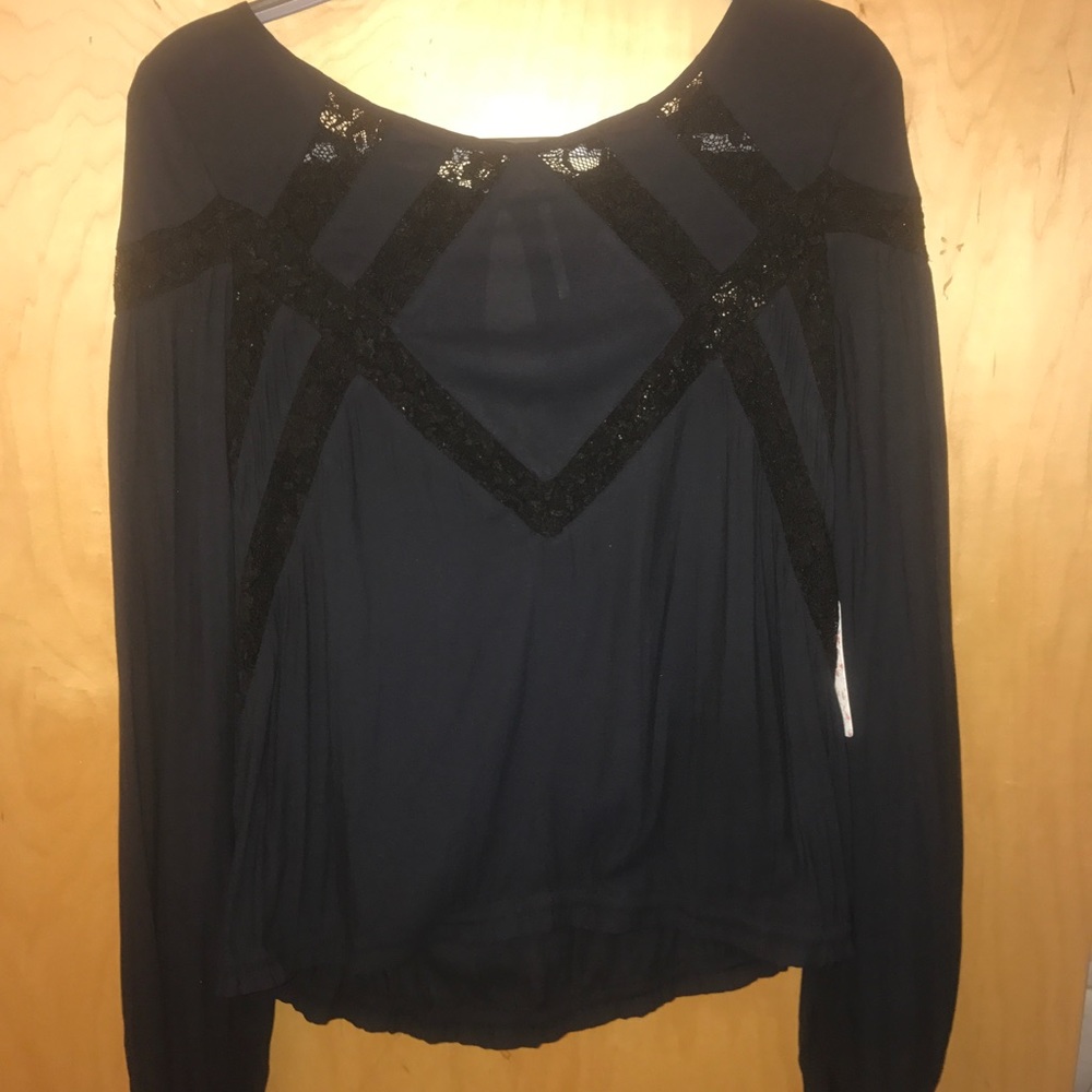 Navy, Free People top! Never worn