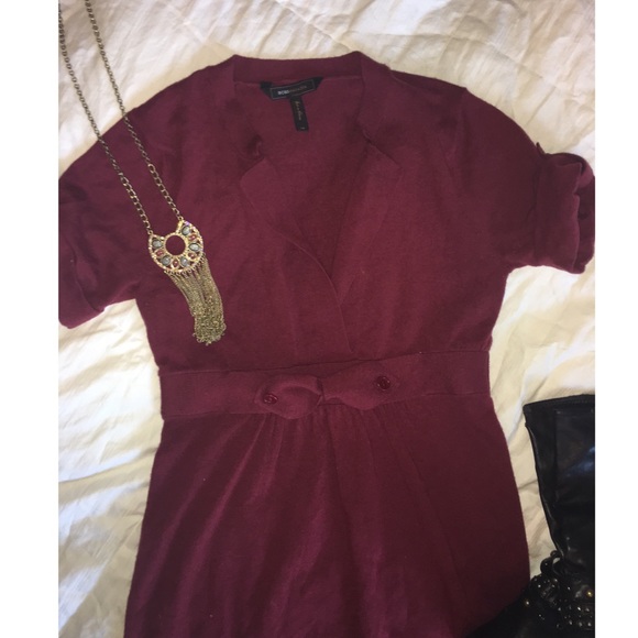 Robe Satinée Bretelles BCBG MAX AZRIA - Couleur Merlot - Taille 12 - Neuve Avec étiquettes
