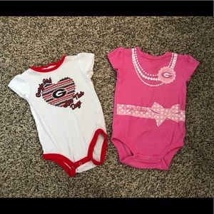 UGA, Georgia Baby Girl Bodysuits