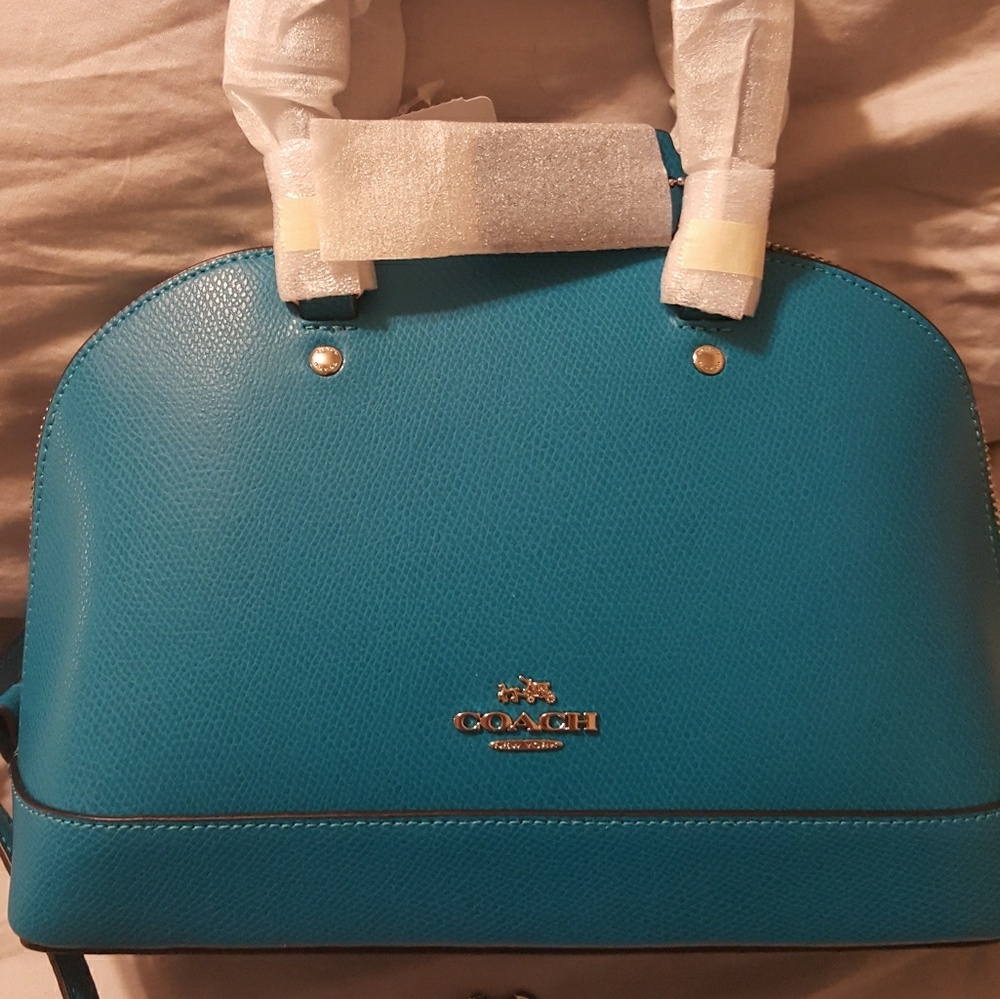NWT Coach mini Sierra domed satchel turquoise