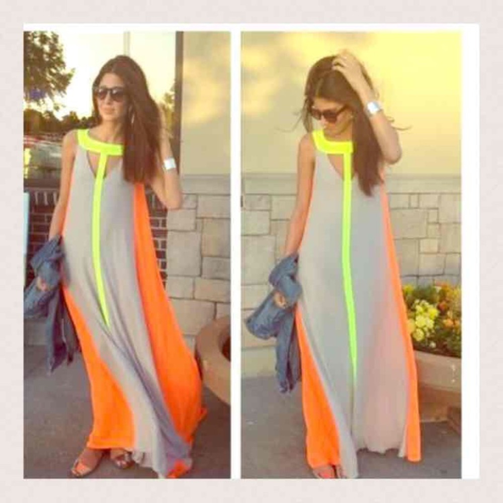 Color block Maxi dress