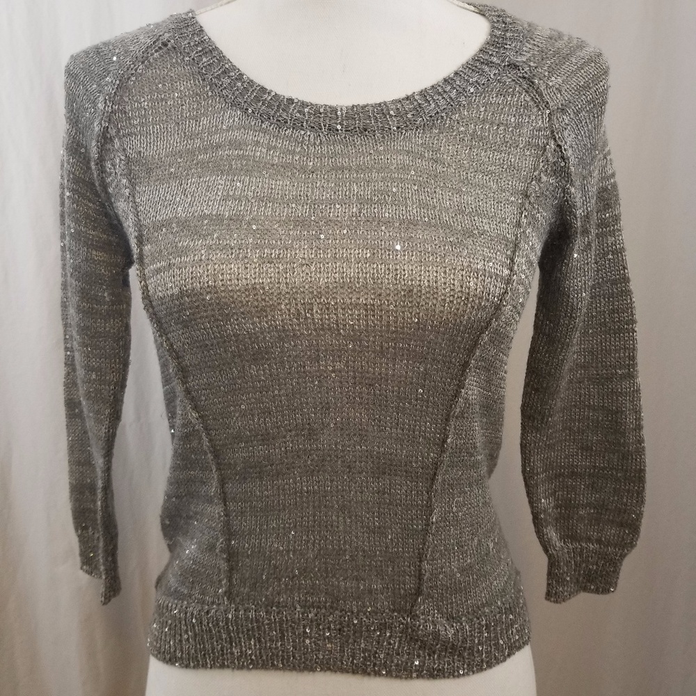 Candie's Grey Sparkle Hi-Low Sweater
