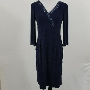 Alex Evenings Evening Dress Longsleeve Navy