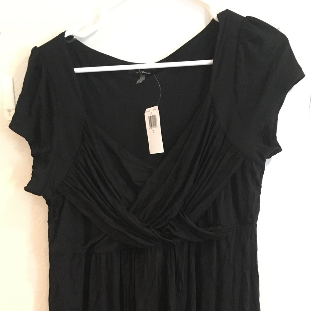 Women’s black cross front shirt