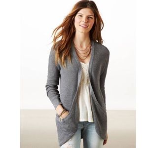 American Eagle long grey waffle cardigan