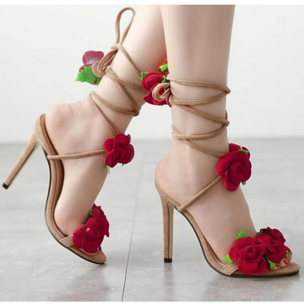 Flower Gladiator Heels