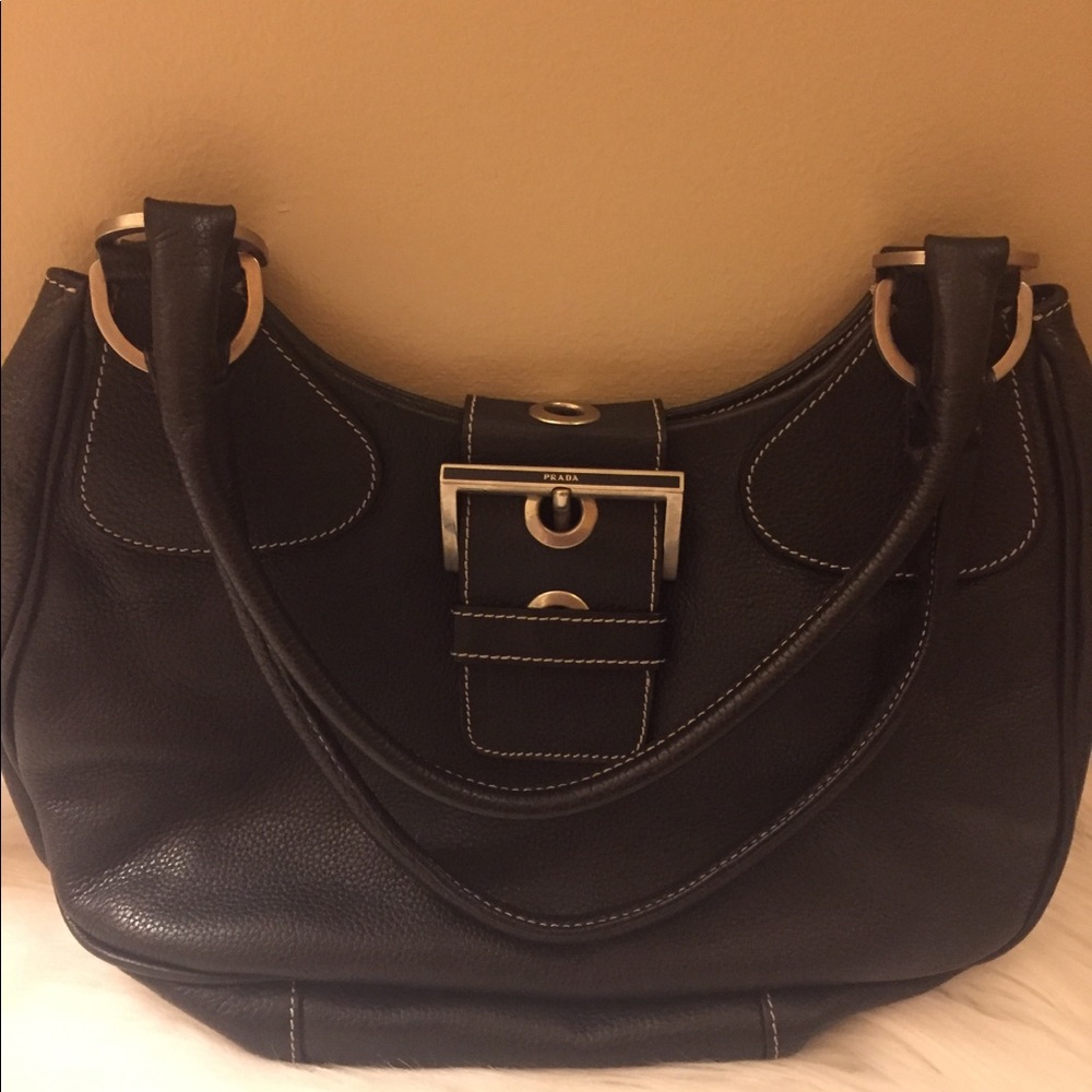 Authentic PRADA Tessuto Black Leather Handbag - Picture 2 of 7