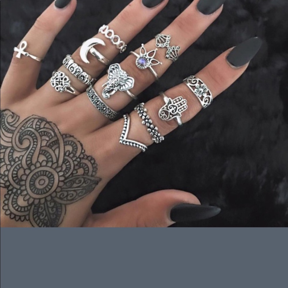 👽13 piece ring set in gold 👽