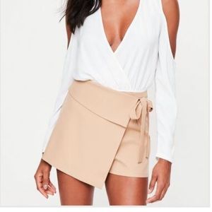 Nude wrap over skort