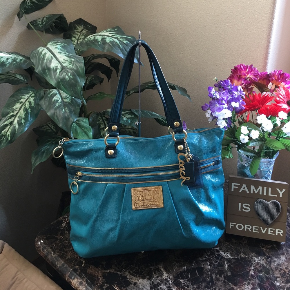 Coach Poppy Patent Leather Glam Tote