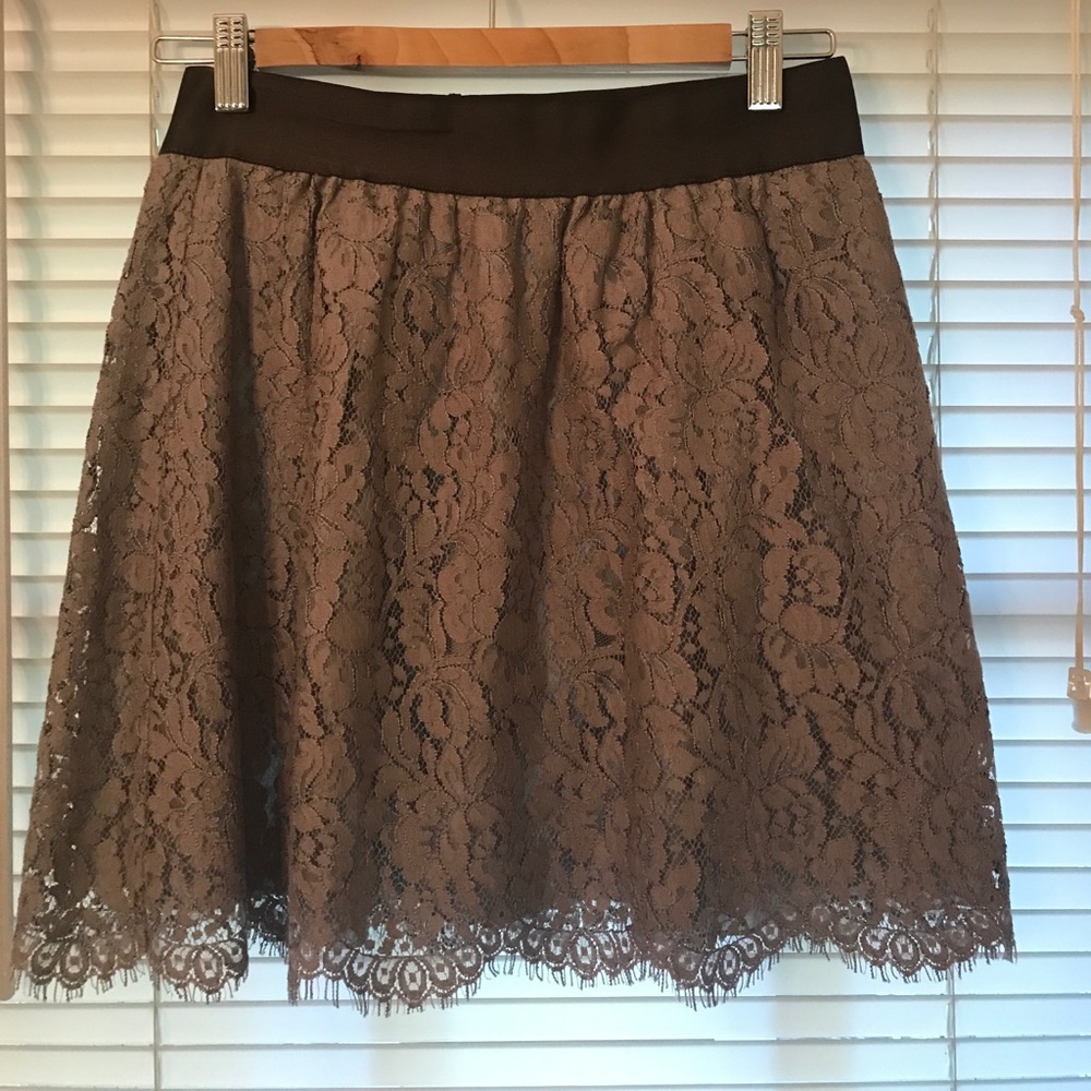 J. Crew Gray Lace Mini Skirt, size 4