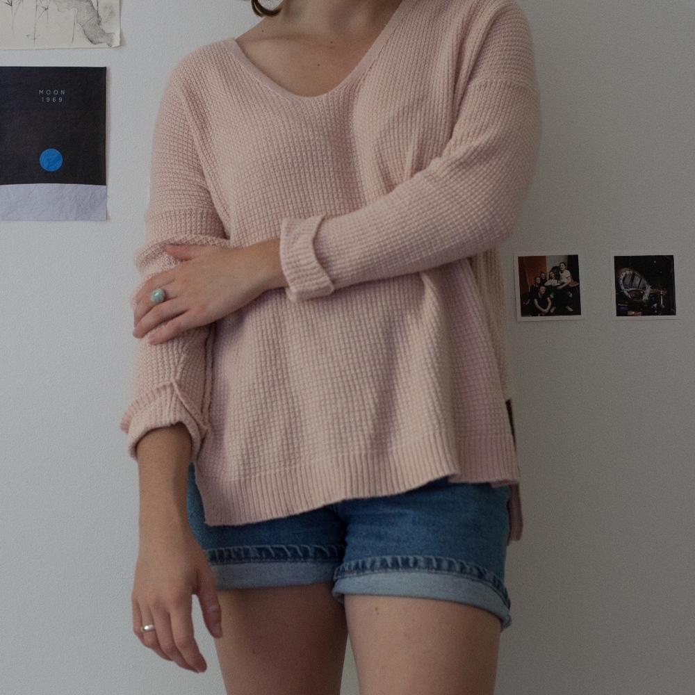 Madewell light pink pullover sweater