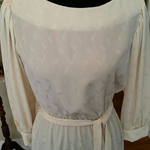 VTG Gorgeous Cream Sheer Swirl Midi Dress! VTG Gorgeous Cream Sheer Swirl Midi Dress!