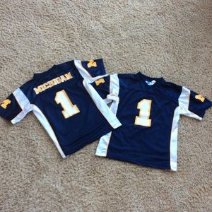 L and XL kids Michigan jerseys
