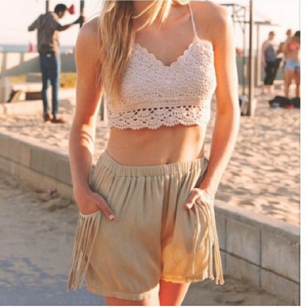 NEW Boho Fringe Woven Comfy Shorts