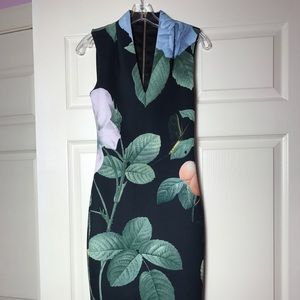 Sale🔥Ted Baker 👗 Floral Cap-sleeve Dress(xs) ‼️
