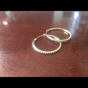 Gold and diamond hoop earrings