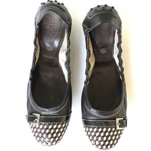 Tod's dark brown Dee Fibbietta ballerina flats