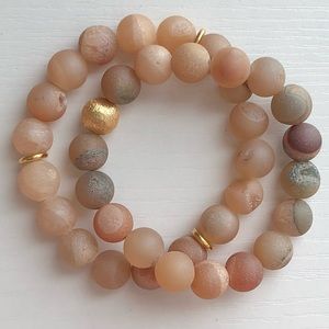 Bracelets - Champagne Druzy Stack - 2 set