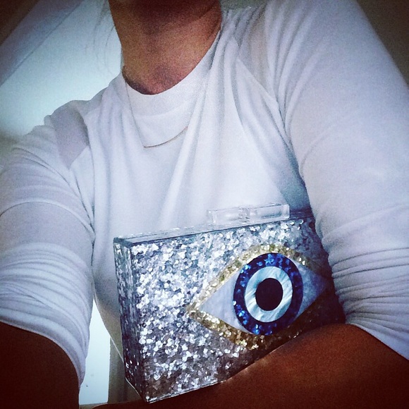 Evil Eye glitter acrylic lucite purse - Picture 2 of 5