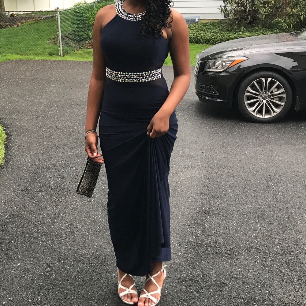 Long Navy Prom Dress
