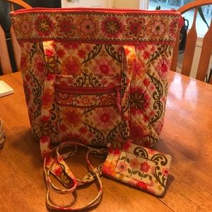 Vera Bradley shoulder bag and lanyard with ID case
