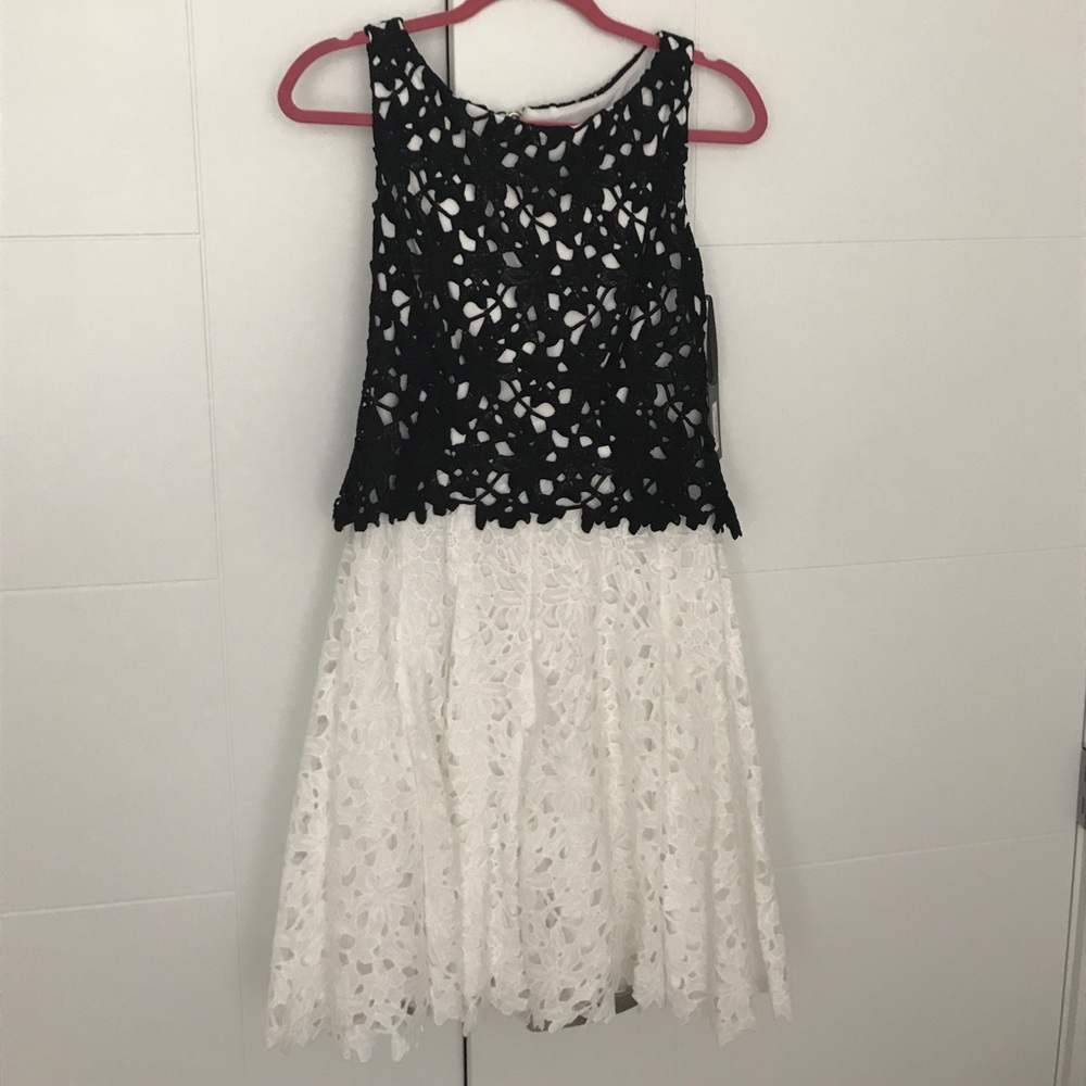 Beautiful black and white crochet lace dress