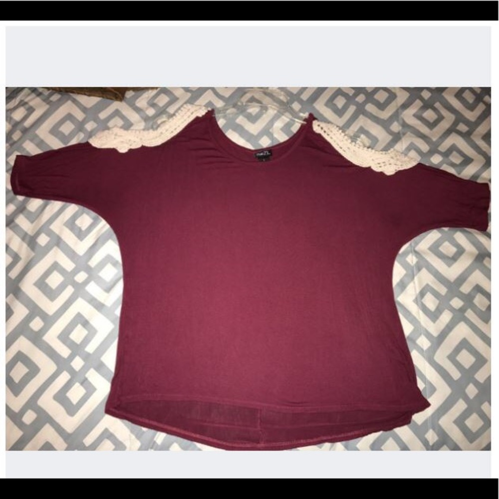 Rue 21 Cold Shoulder Top with Lace Detail