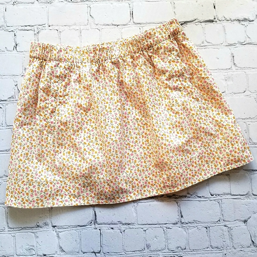 J.Crew Floral Elastic Waist Cotton Skirt Sz Small
