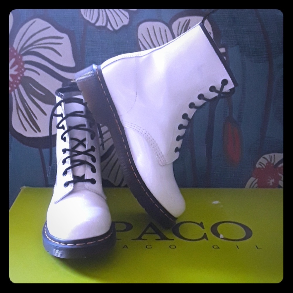 White patent leather Dr. Martens sz9
