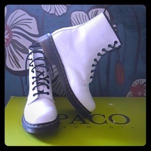 White patent leather Dr. Martens sz9