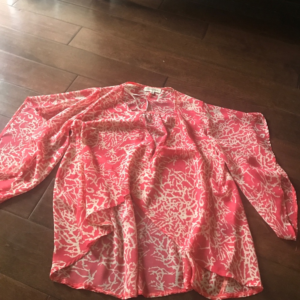 Coral salmon kimono