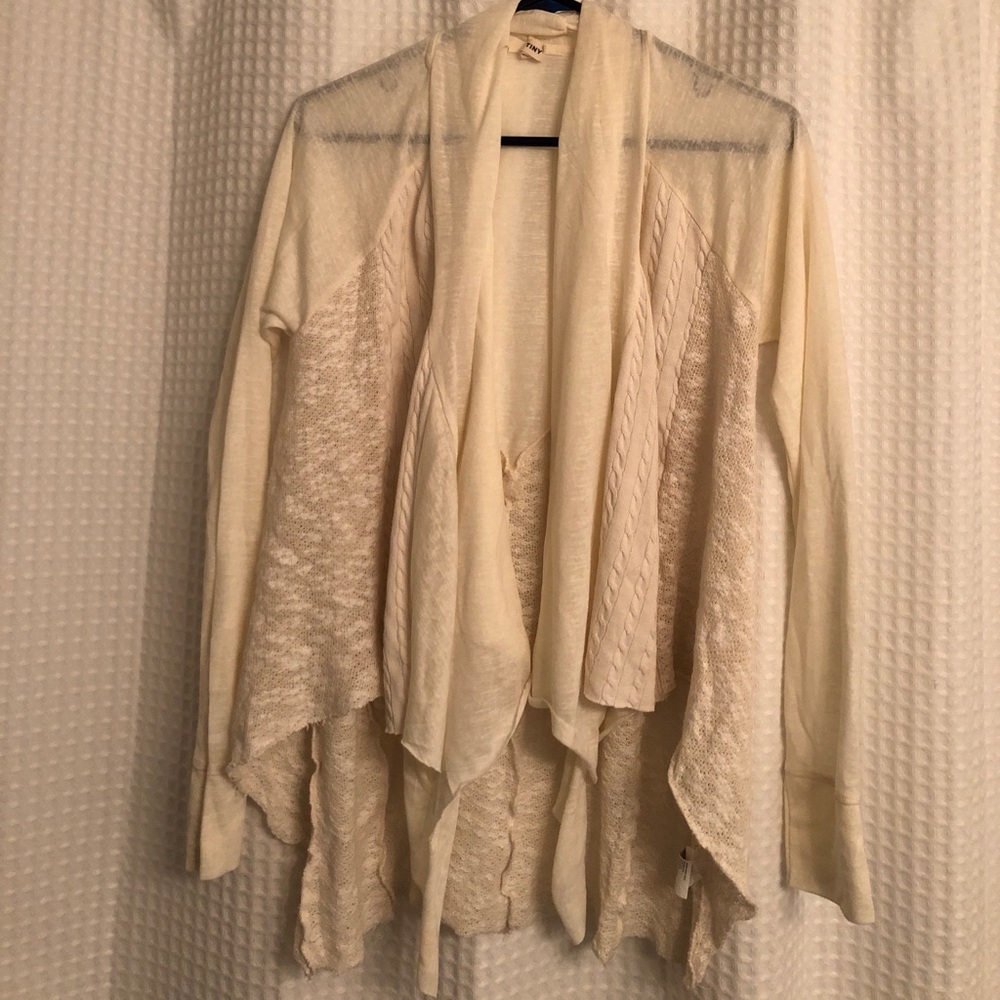 Cream Cardigan Multi Fabric