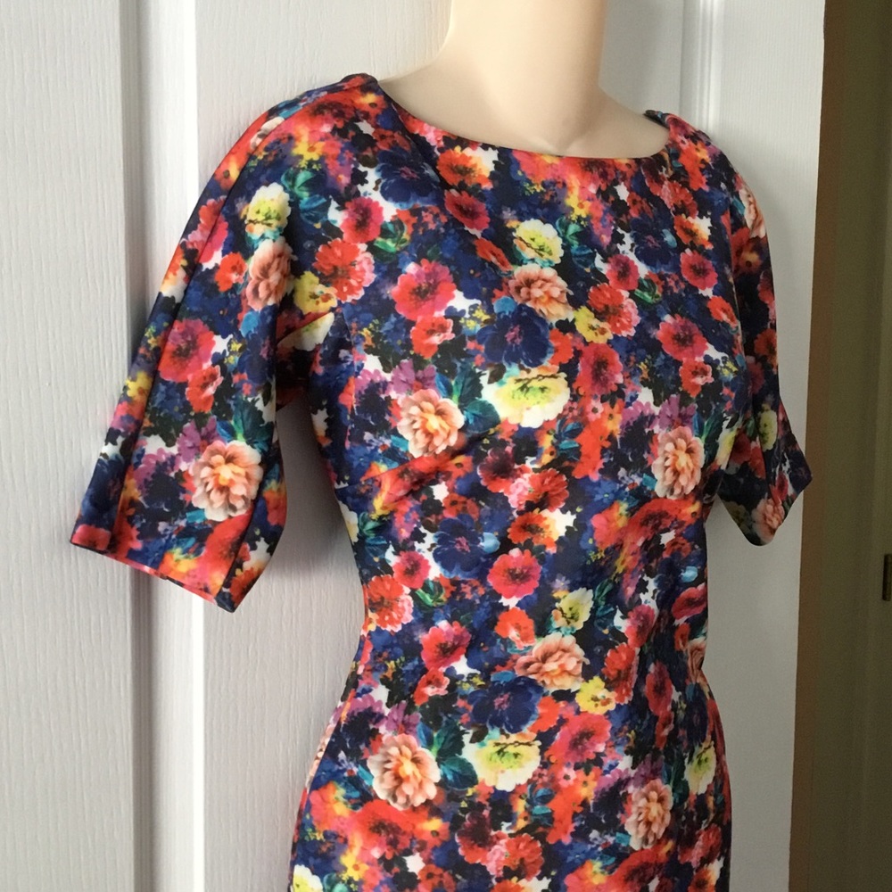 Carmen Marc Valvo Floral Fitted Dress - Picture 3 of 4